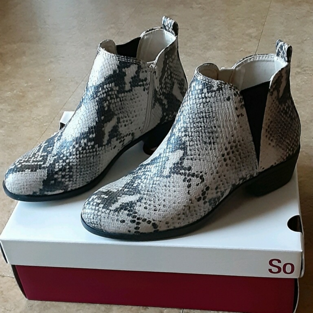 Snake print anke boots. New without tags